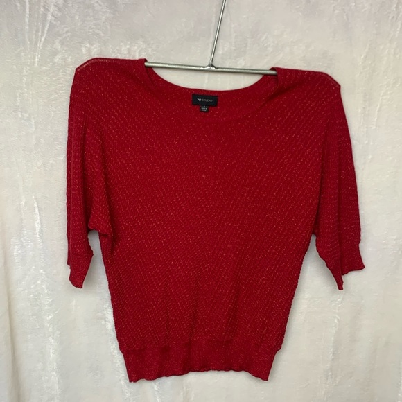 AB Studio Red Knit Sweater - Picture 1 of 6